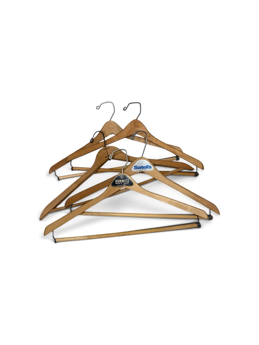 1930’s-1960’s Vintage Natural Wood Suit Hangers from Texas - Picture 4 of 17